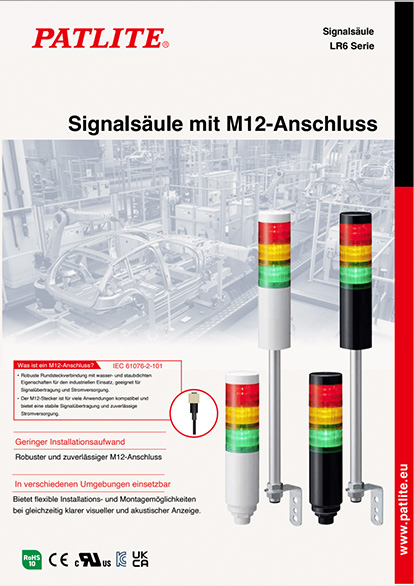Signalsäule<br>mit M12-Anschluss<br>LR6 Serie
